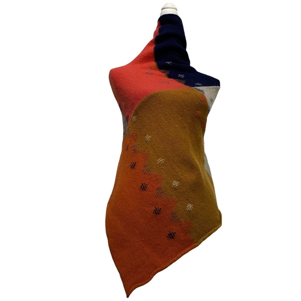 Turtleneck Poncho Lagenlook Handmade Sonoma Thick Wool